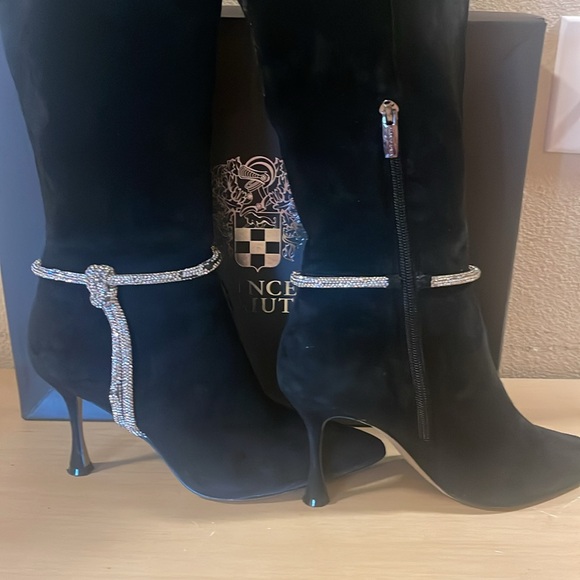 Vince Camuto suede heel boots rhinestones Carlyma sz 8.5 FINAL - Picture 14 of 17
